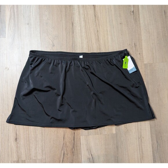 NWT Swim by CACIQUE Size 22 Black Swim Skirt Built In Briefs Stretch - Picture 3 of 9